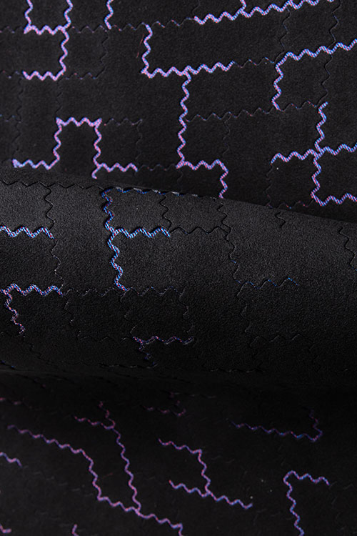 Alcantara collection 2020 21–CLASSY laser cutted alcantara texture with violet backing